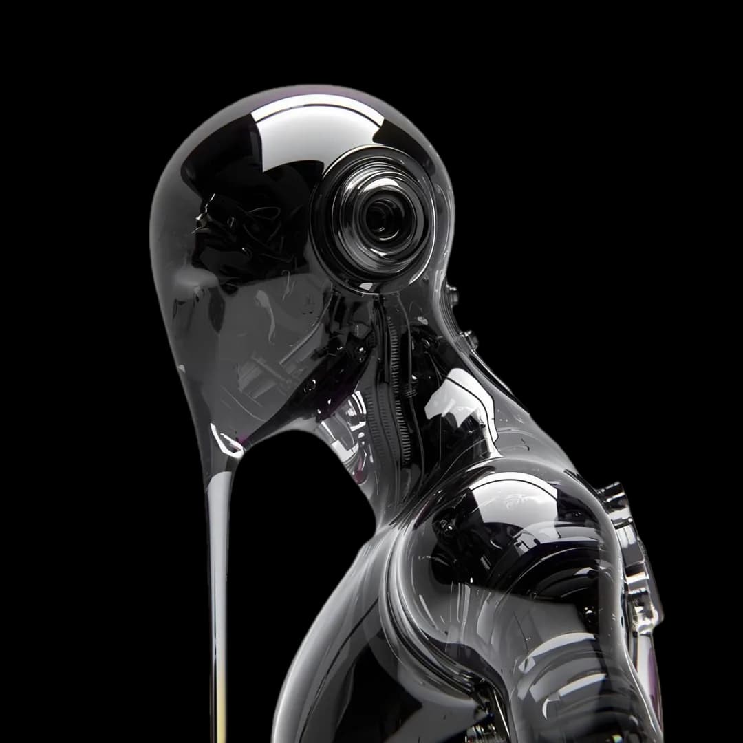 Obsidian sculpture of an AI employee, the team you launch.